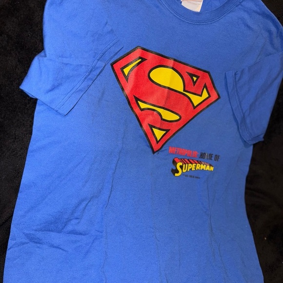 Blue Superman Logo T-Shirt size large - Picture 4 of 14